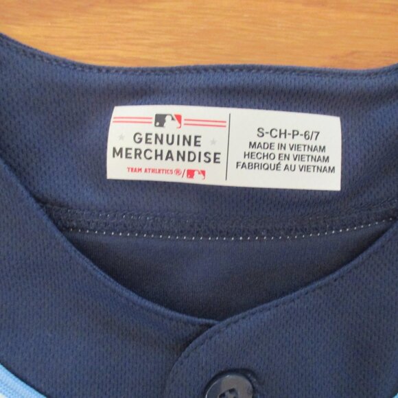 Genuine Merchandise Tampa Bay Rays blue baseball top Size S 6/7 - Picture 3 of 4